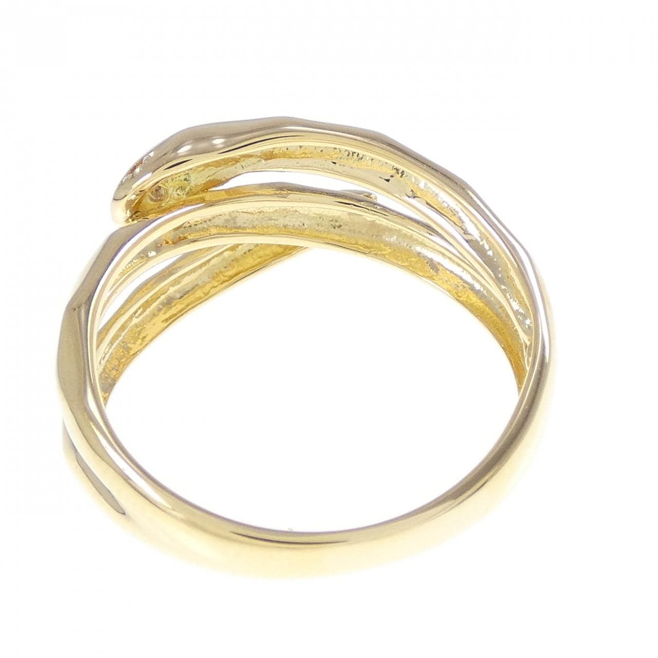 K18YG snake Diamond ring 0.02CT