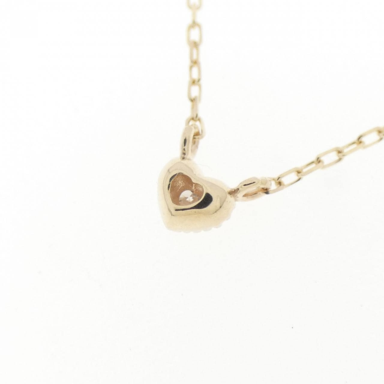 K10YG ハート ダイヤモンド ネックレス 0.01CT