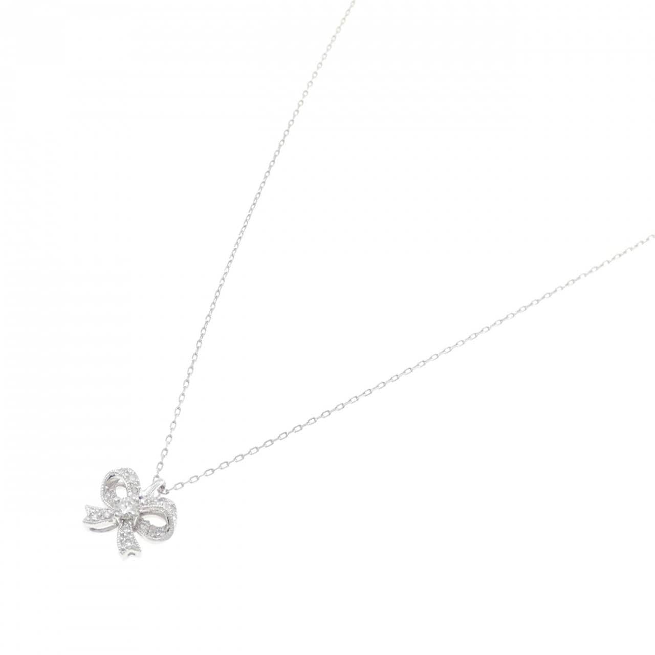 PT900/PT850 リボン ダイヤモンド ネックレス 0.13CT