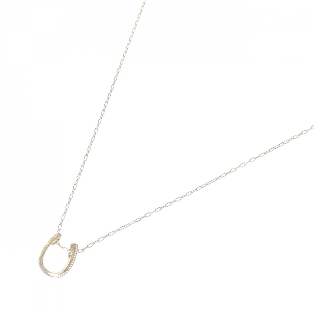 K10YG ホースシュー ダイヤモンド ネックレス 0.01CT