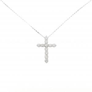 K18WG クロス ダイヤモンド ネックレス 2.00CT