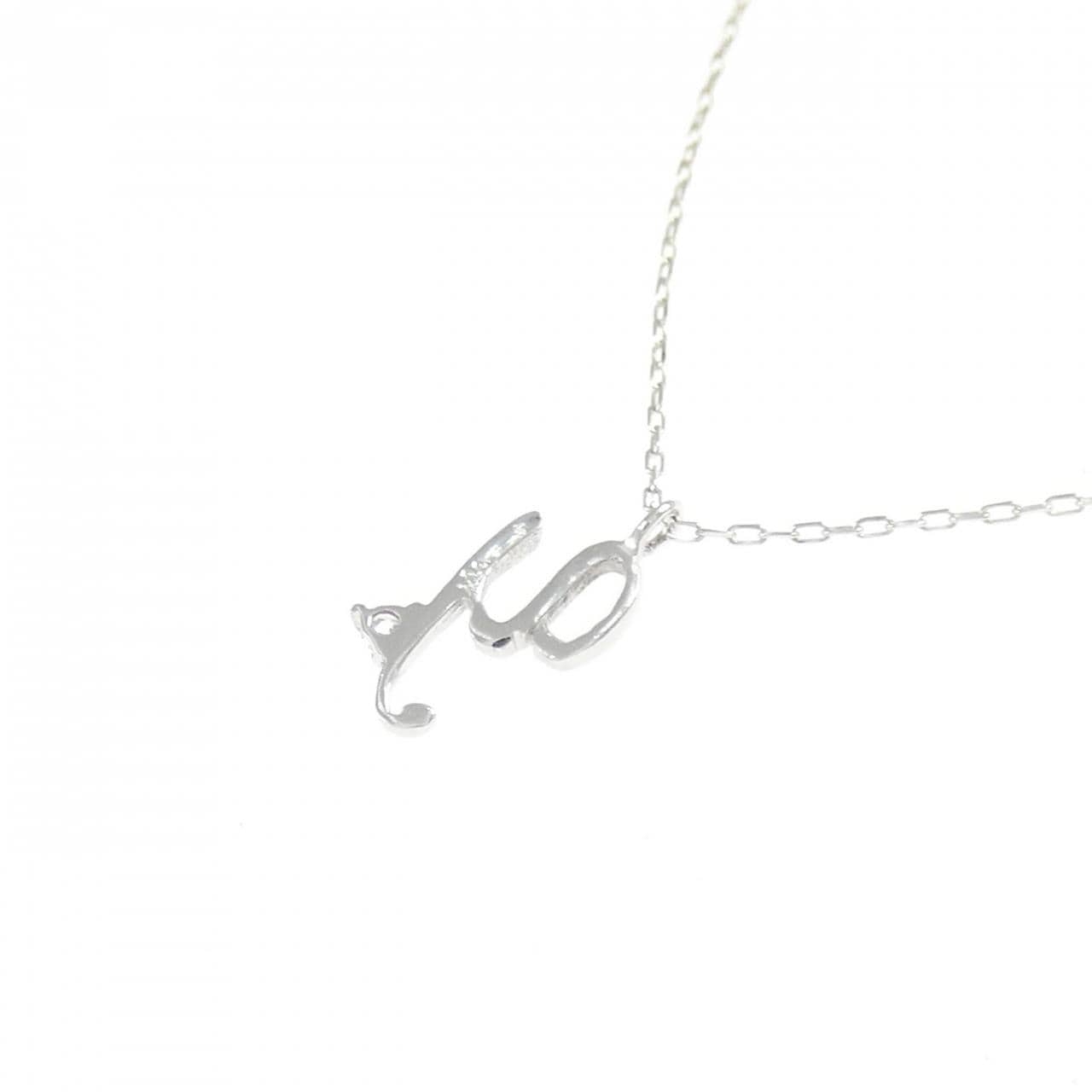 K18WG イニシャルY ダイヤモンド ネックレス 0.01CT