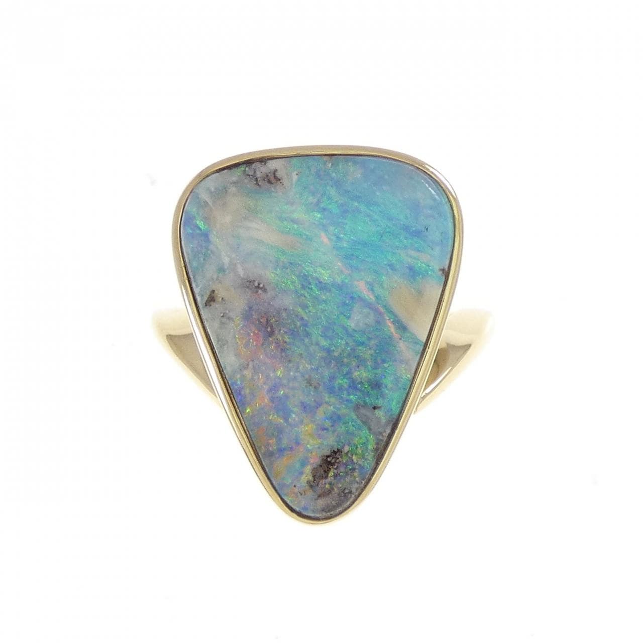 K18YG ボルダーオパール リング