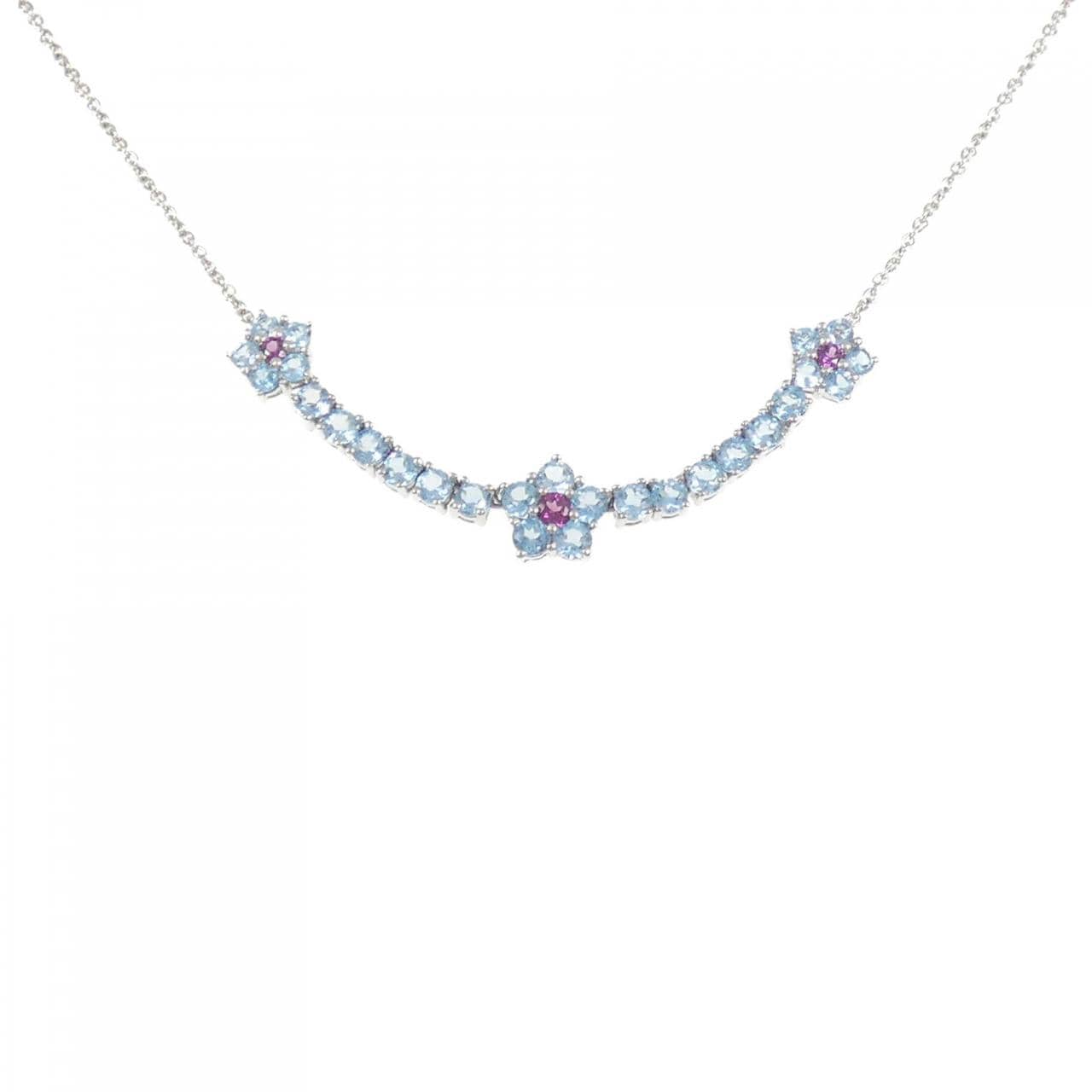 K18WG ガーネット ネックレス