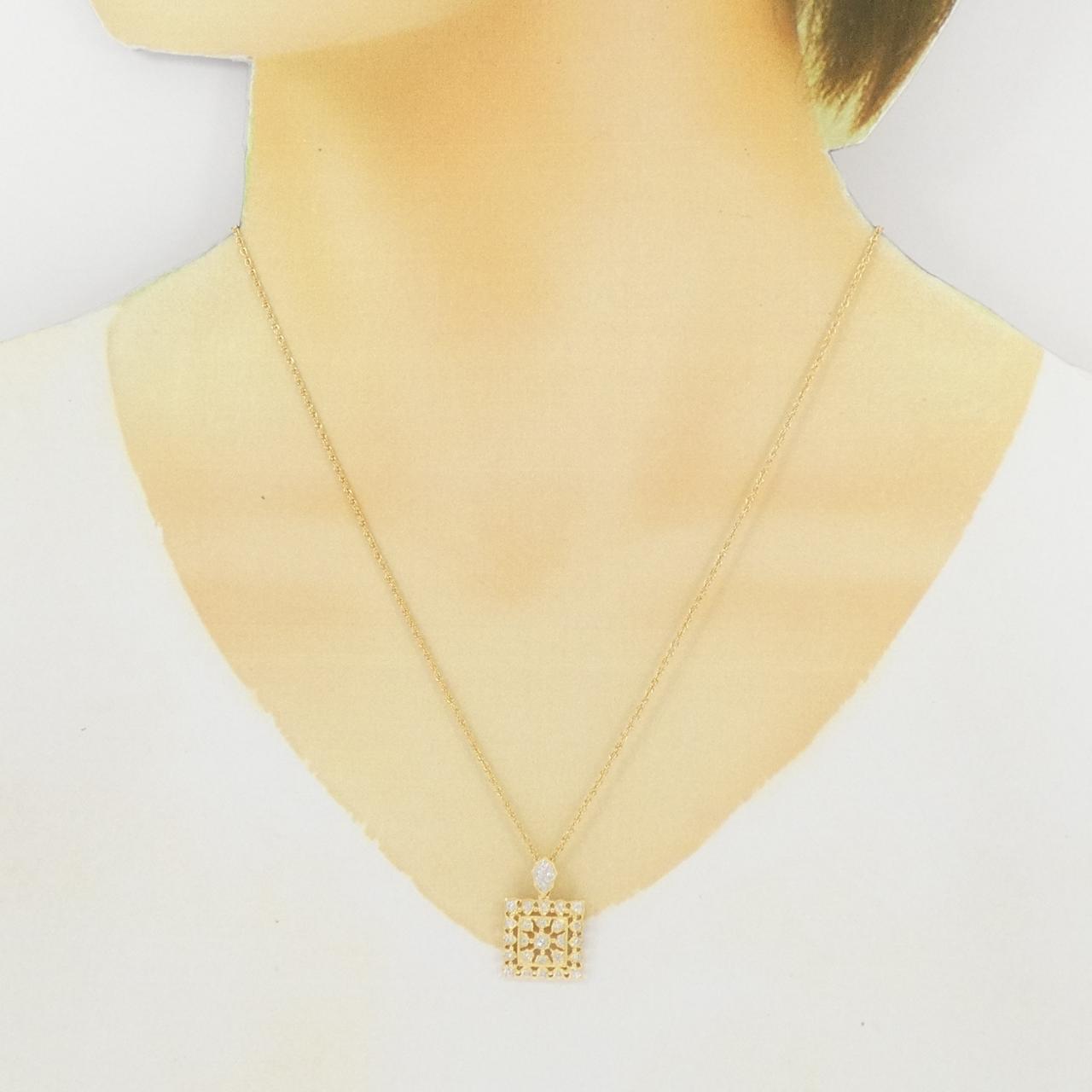 K18YG/K18WG ダイヤモンド ネックレス 0.22CT