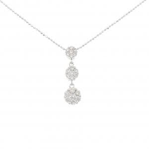 K18WG フラワー ダイヤモンド ネックレス 1.00CT