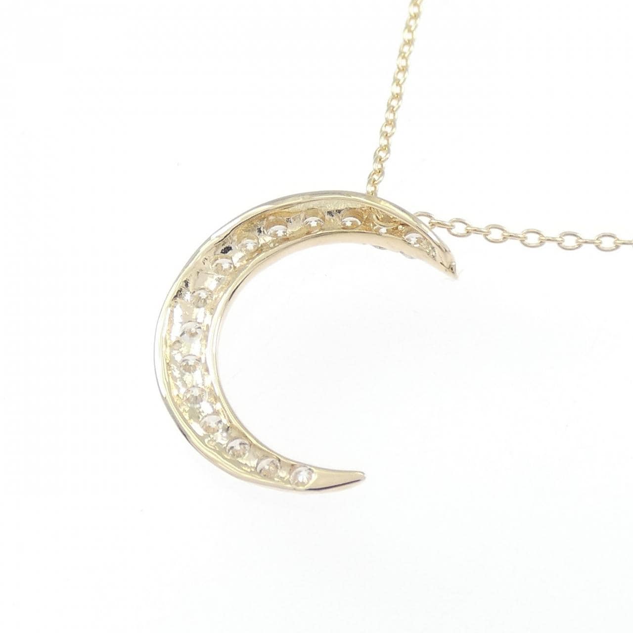 【リメイク】K10YG ムーン ダイヤモンド ネックレス 0.20CT
