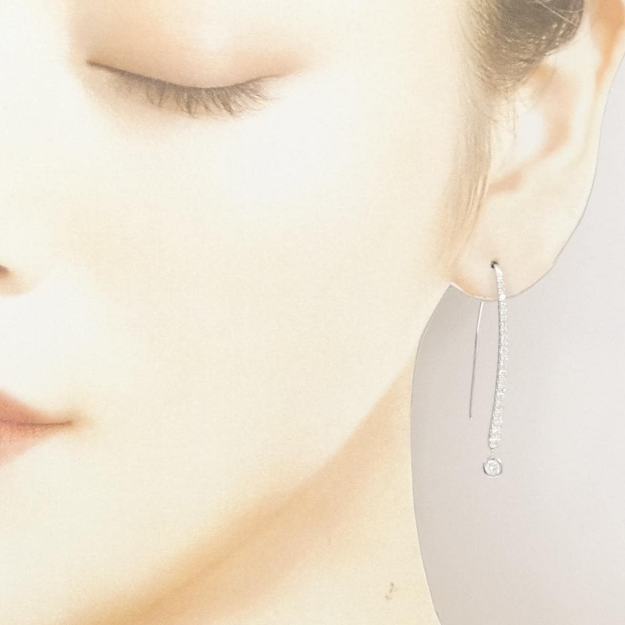 K18WG ダイヤモンド ピアス 0.14CT