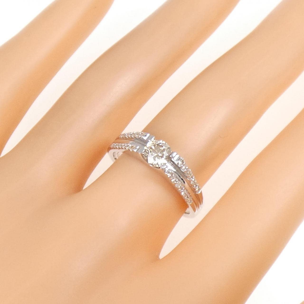 K18WG ダイヤモンド リング 0.5CT
