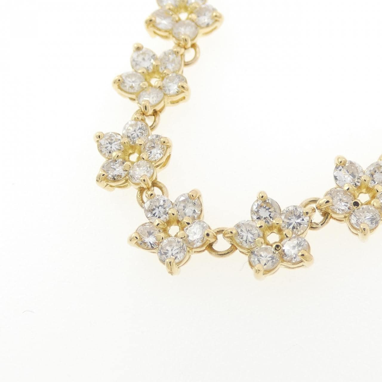 K18YG フラワー ダイヤモンド ネックレス 1.07CT