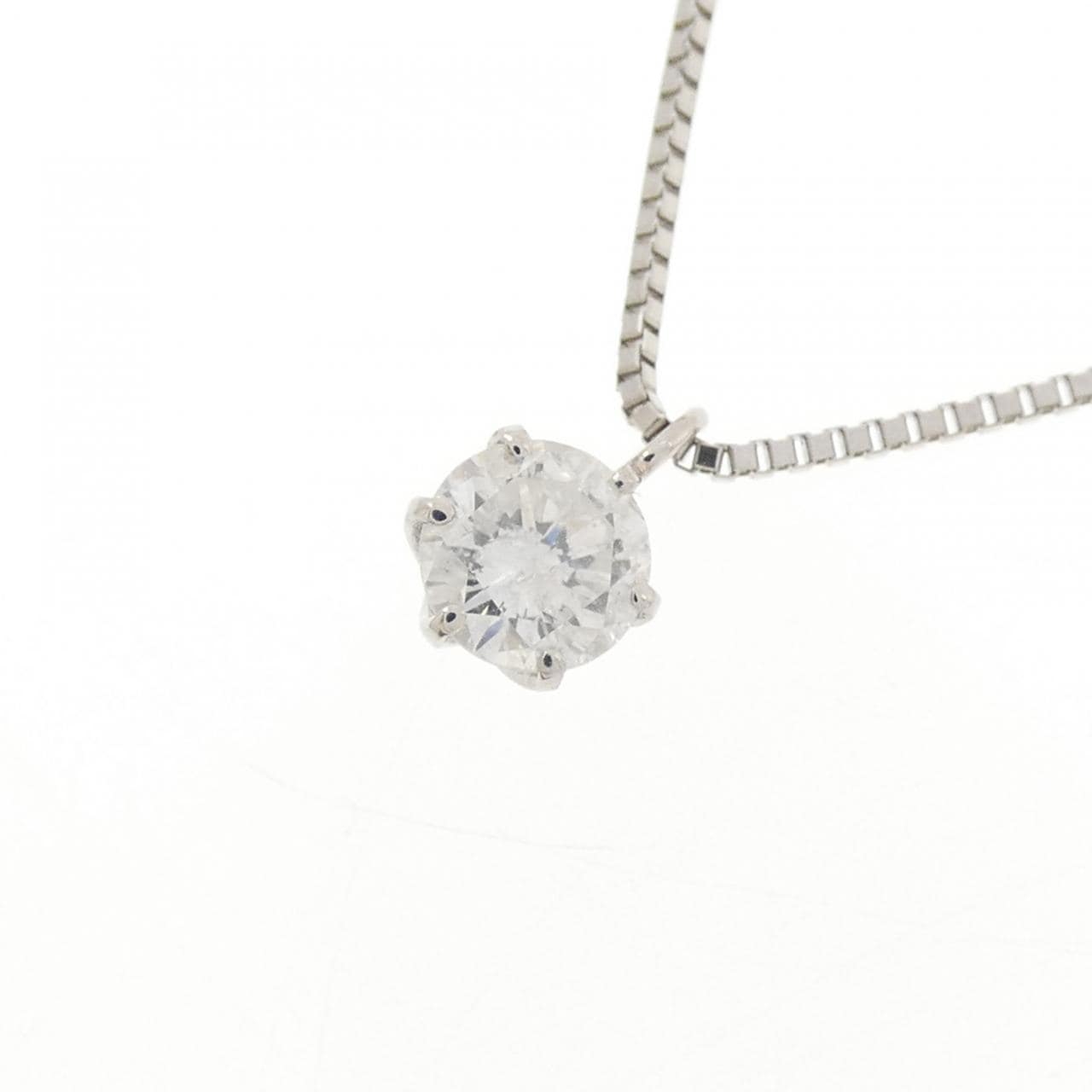 PT900/PT850 ソリティア ダイヤモンド ネックレス 0.30CT