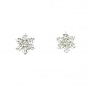 PT900 フラワー ダイヤモンド ピアス 0.60CT