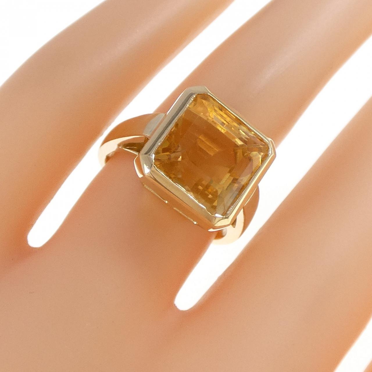 K18YG citrine ring