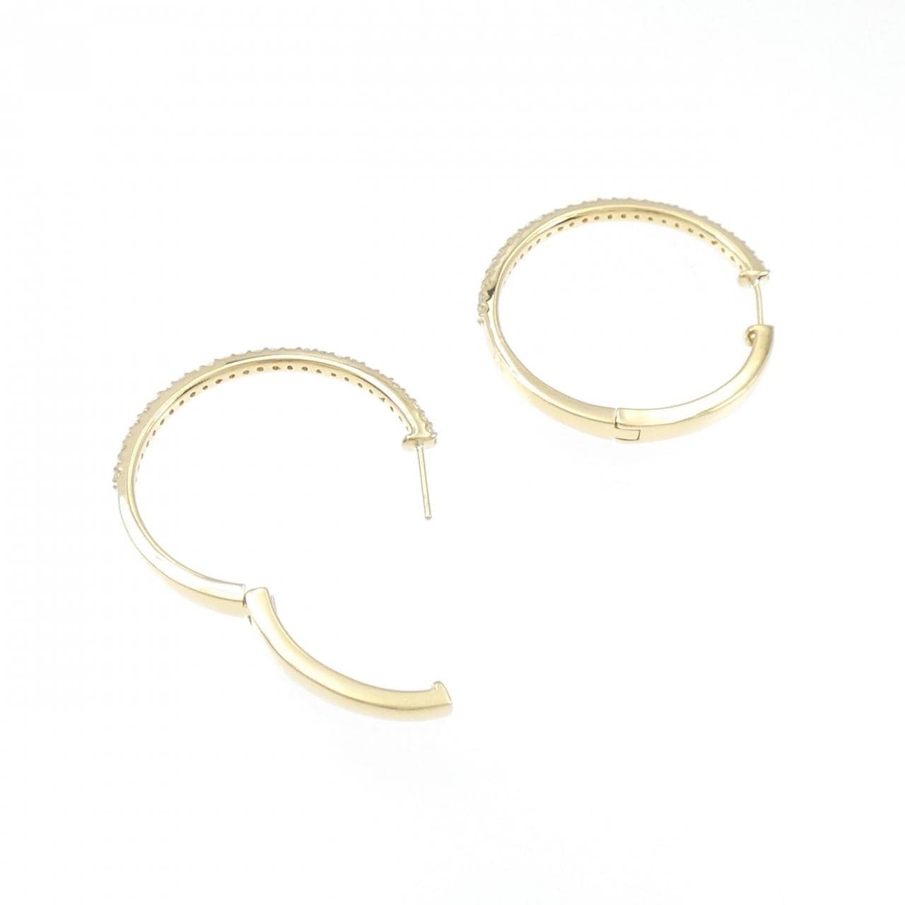 K18YG Hoop Diamond Earrings 0.76CT