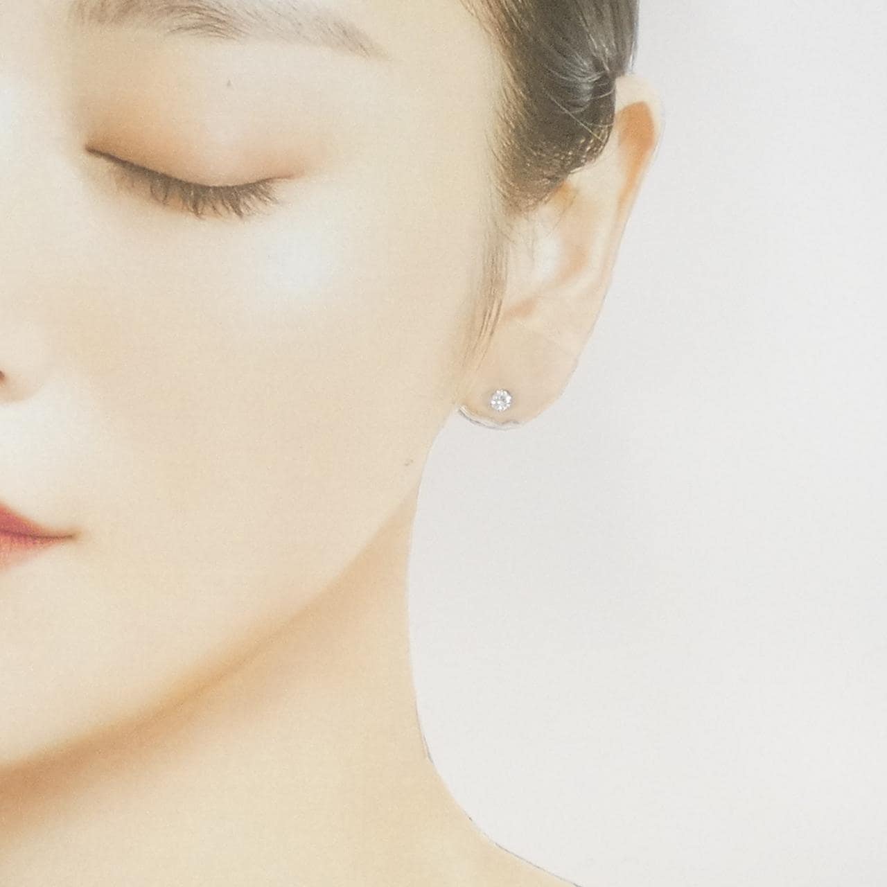 PT900 ソリティア ダイヤモンド ピアス 0.40CT