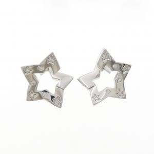 K18WG スター ダイヤモンド ピアス 0.20CT