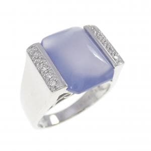 K18WG カルセドニー リング 7.04CT