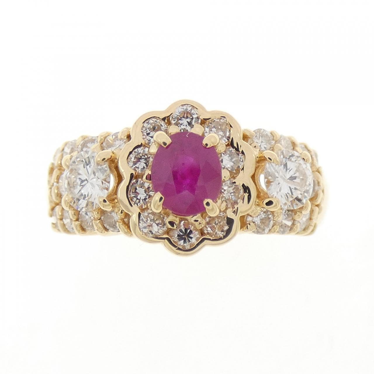 K18YG ルビー リング 0.47CT