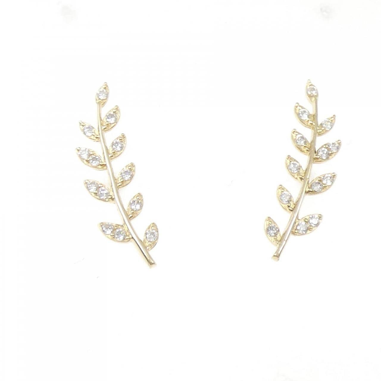 K10YG リーフ キュービック ピアス