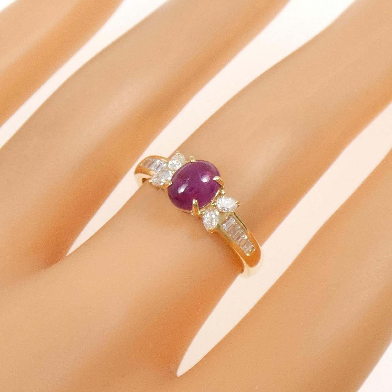 K18YG ルビー リング 1.07CT