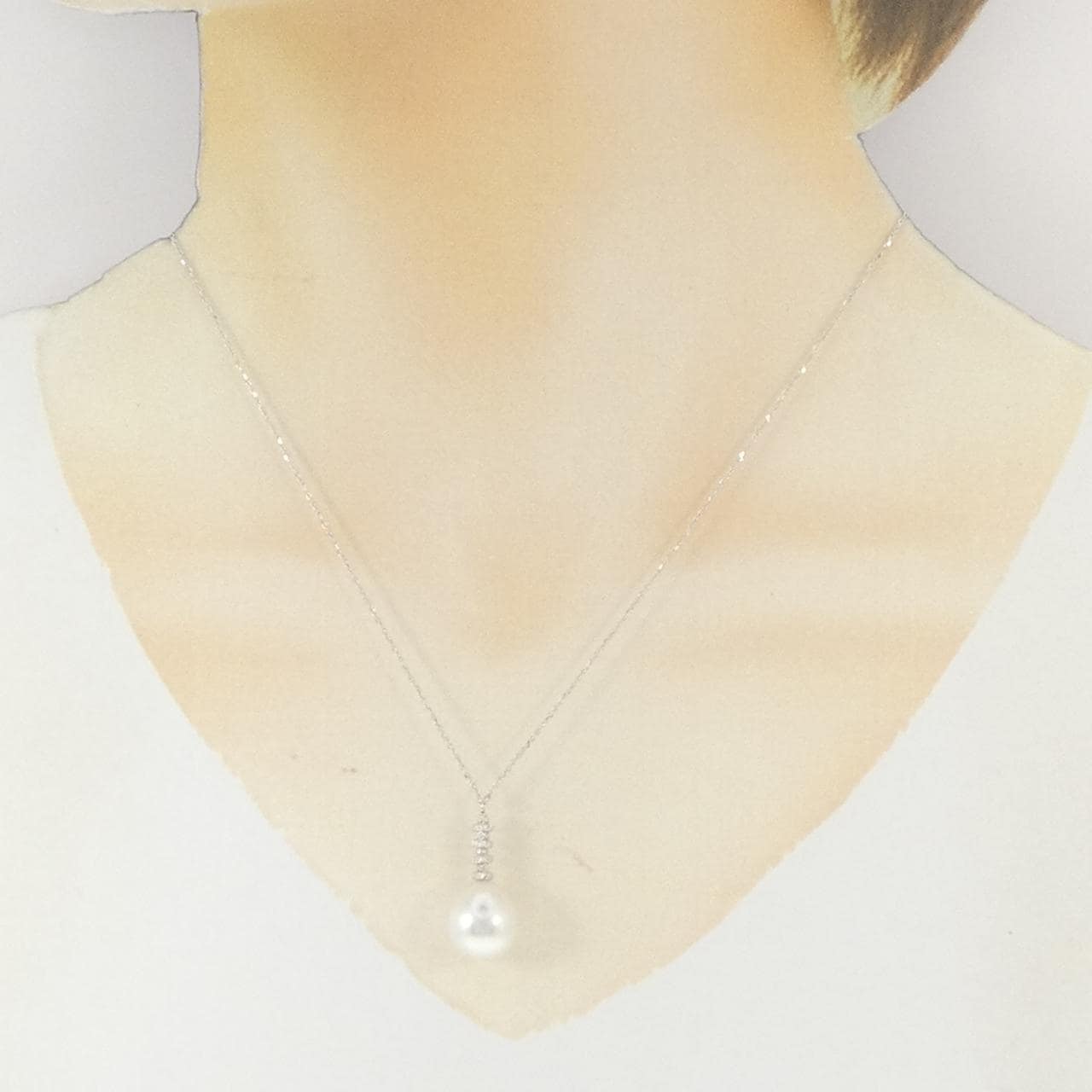 K18WG 白蝶パール ネックレス 11.3mm