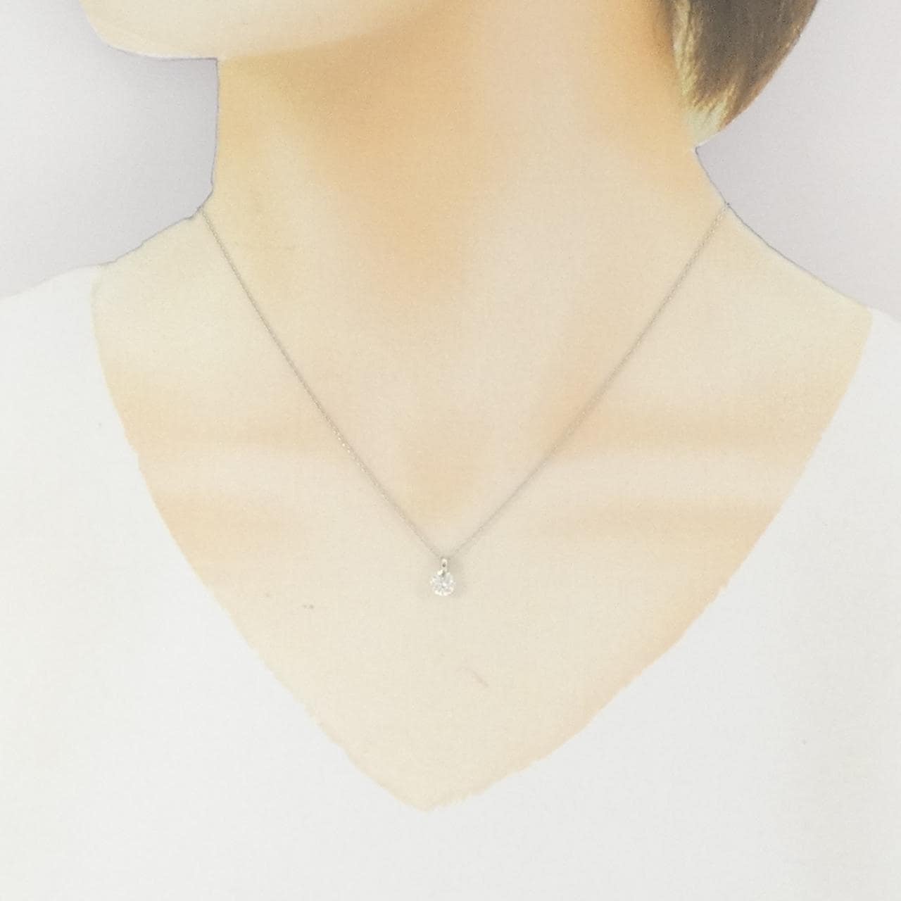 PT900/PT850 ソリティア ダイヤモンド ネックレス 0.506CT