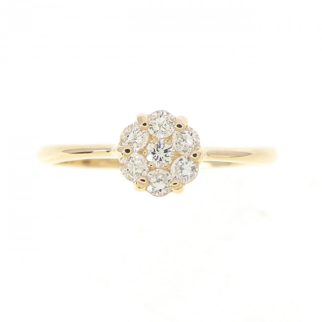 【リメイク】K18YG フラワー ダイヤモンド リング 0.20CT