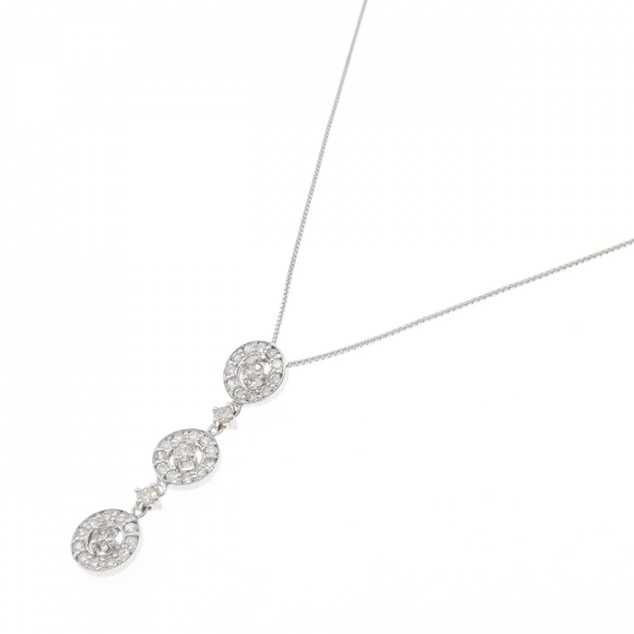 K18WG ダイヤモンド ネックレス 0.77CT