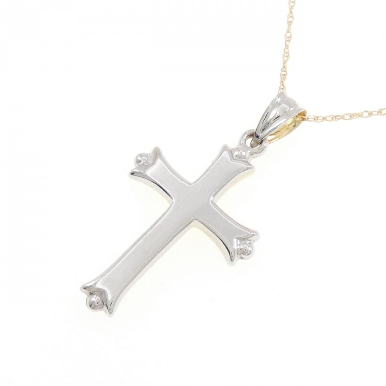 14KYG/14KWG クロス ネックレス