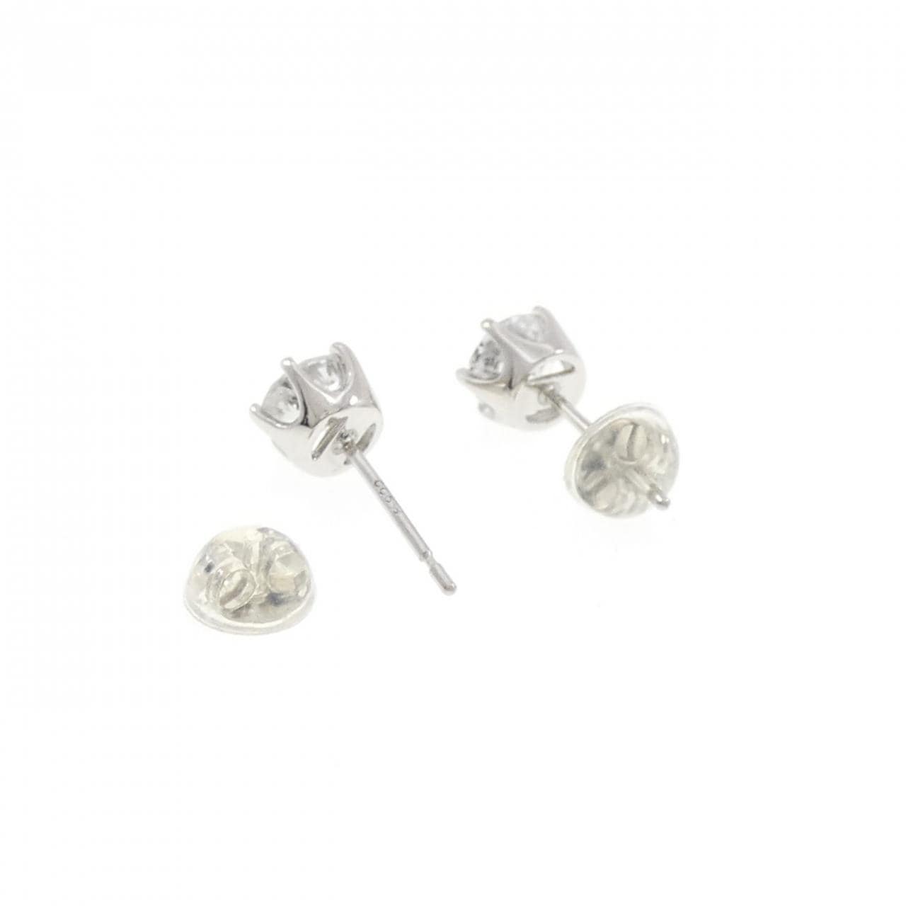 PT900 ソリティア ダイヤモンド ピアス 0.82CT