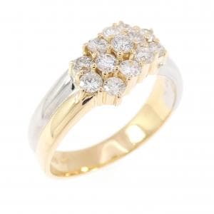K18YG/PT ダイヤモンド リング 0.54CT
