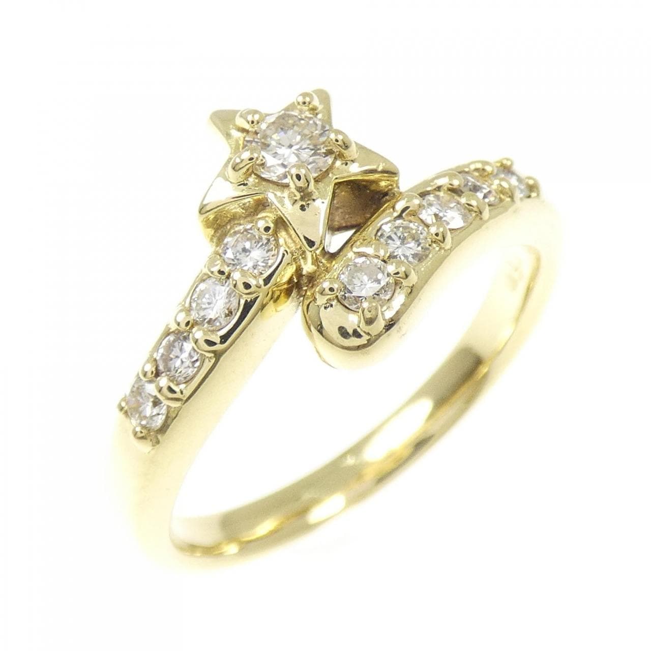 K18YG スター ダイヤモンド リング 0.30CT