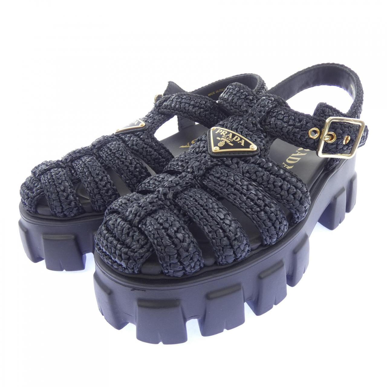 プラダ PRADA トライアングルロゴ 1X138N モノリス クロシェ サンダル