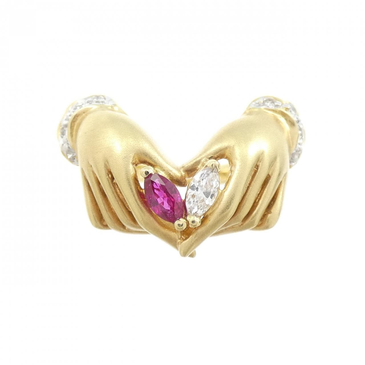 K18YG/K18WG ルビー リング 0.15CT