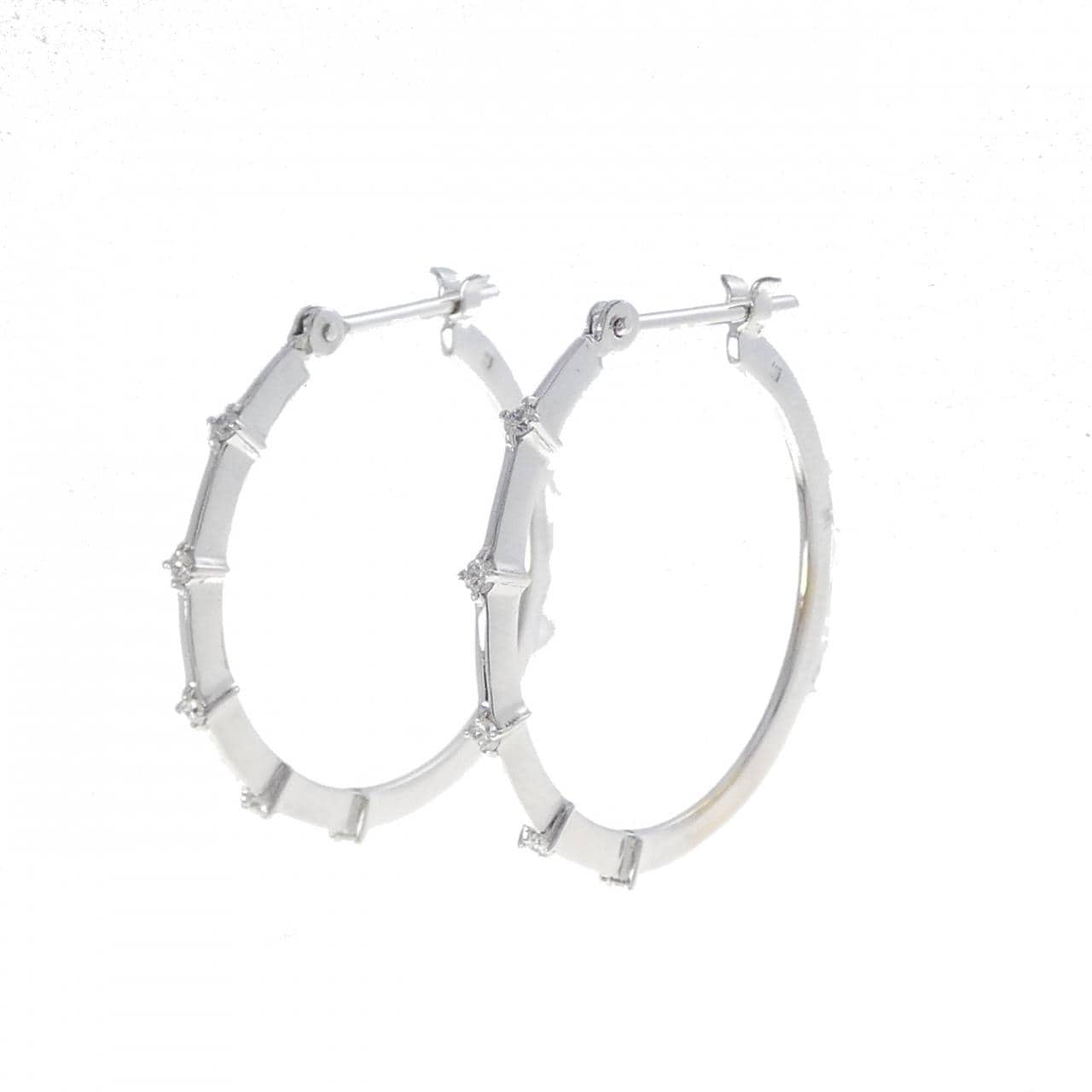 K18WG ダイヤモンド ピアス 0.06CT