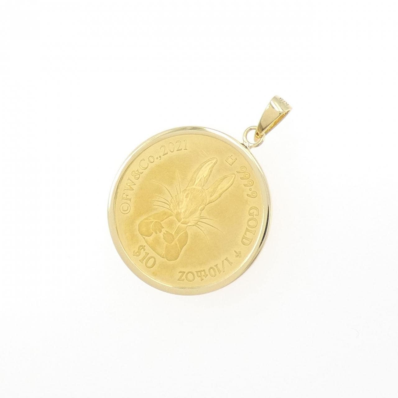 K18YG(枠) コイン ペンダント