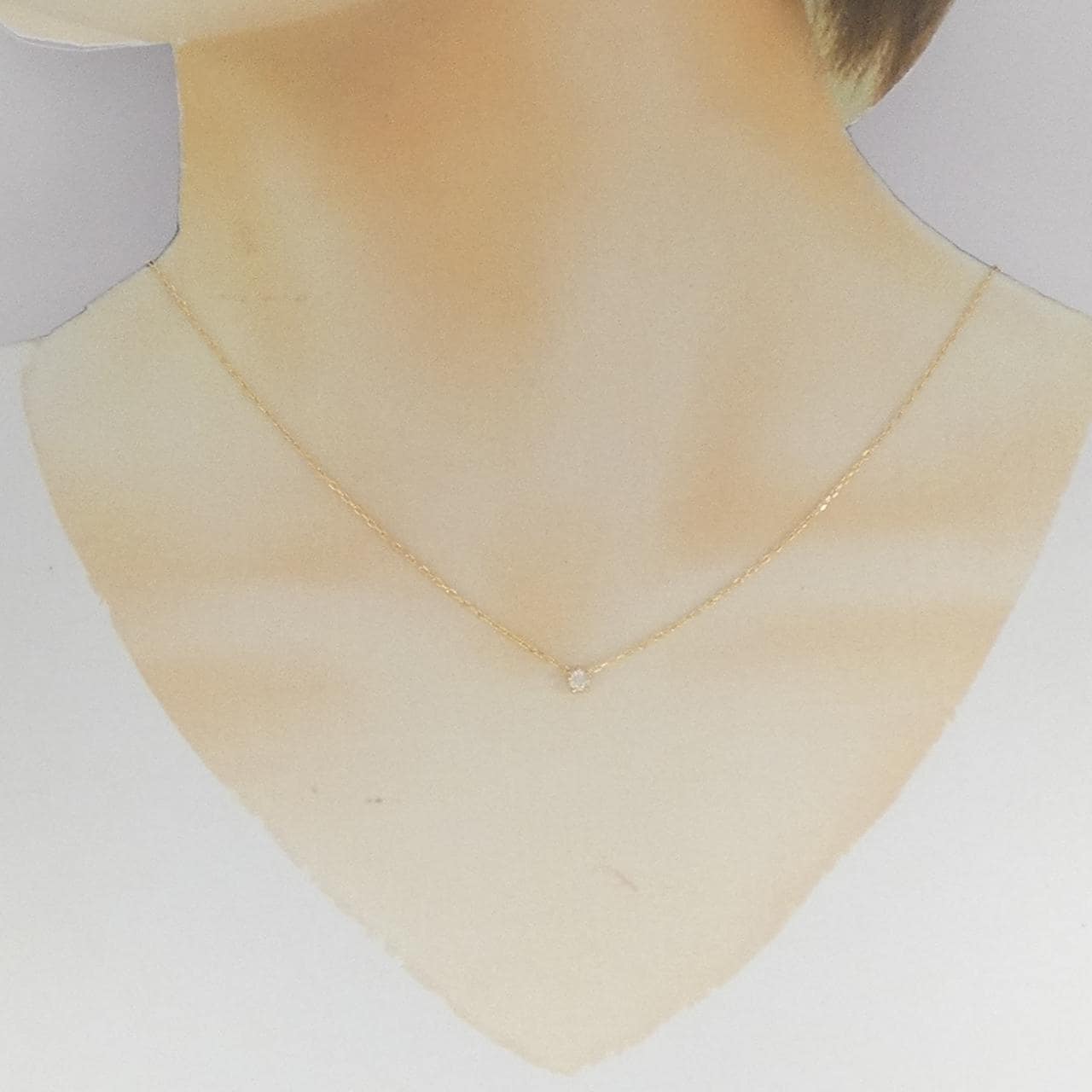 K18YG ソリティア ダイヤモンド ネックレス 0.11CT