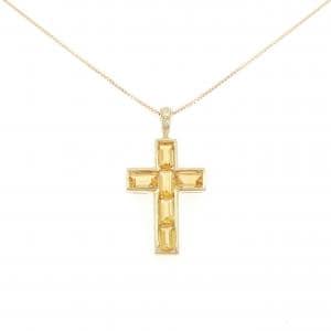 K18YG クロス シトリン ネックレス 1.54CT