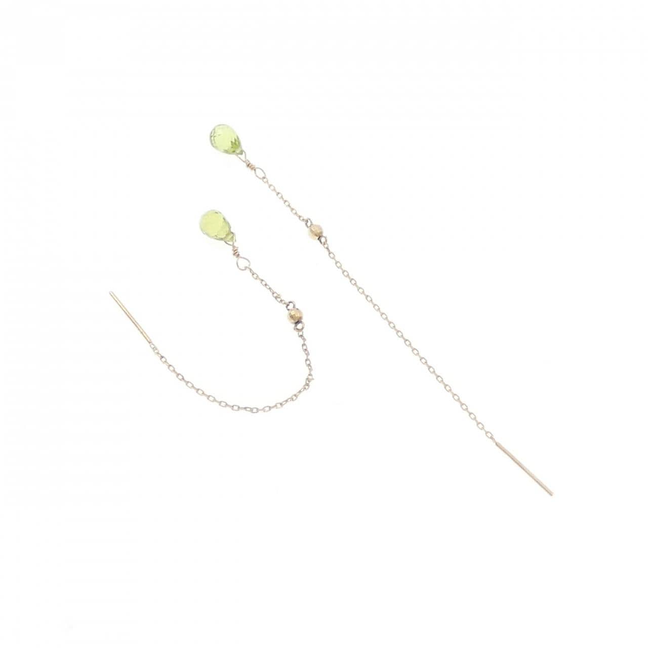 K10YG ペリドット ピアス