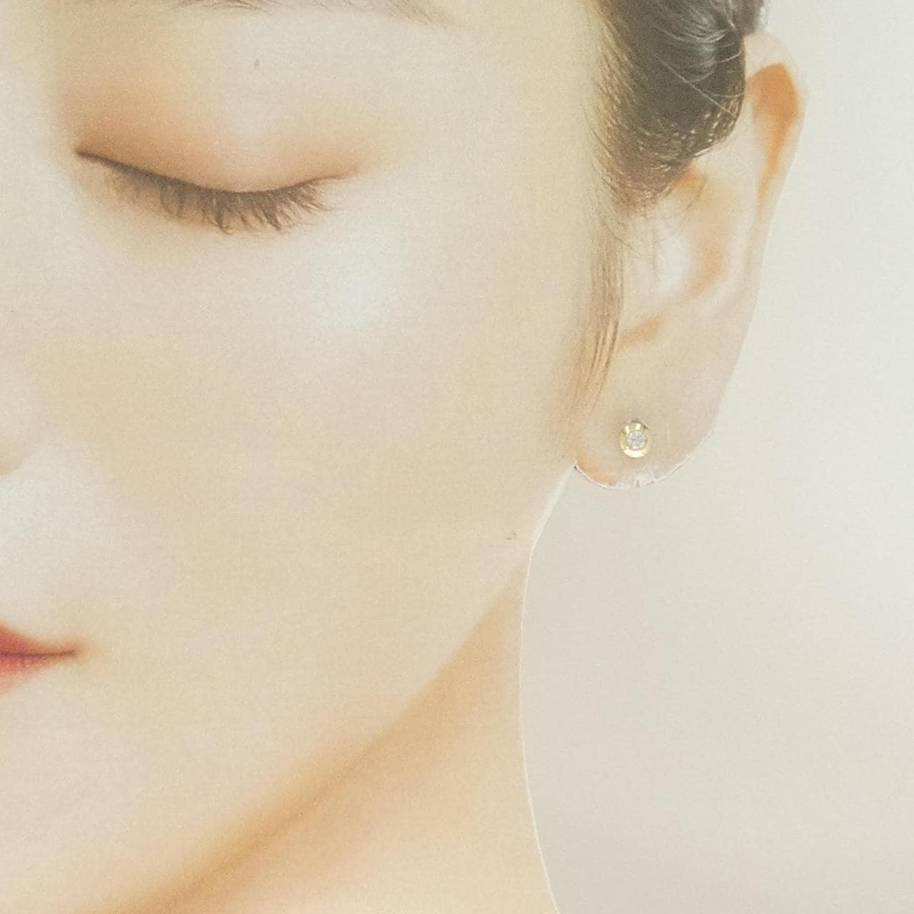 K18YG ダイヤモンド ピアス 0.10CT 片耳