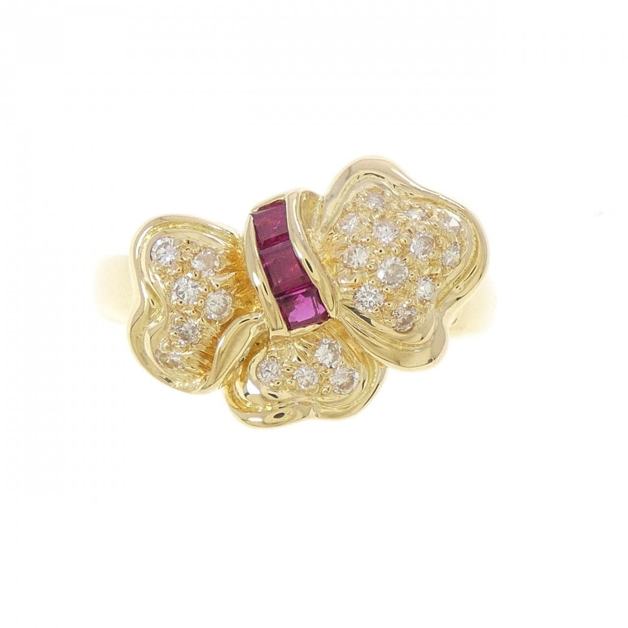 K18YG ルビー リング 0.23CT