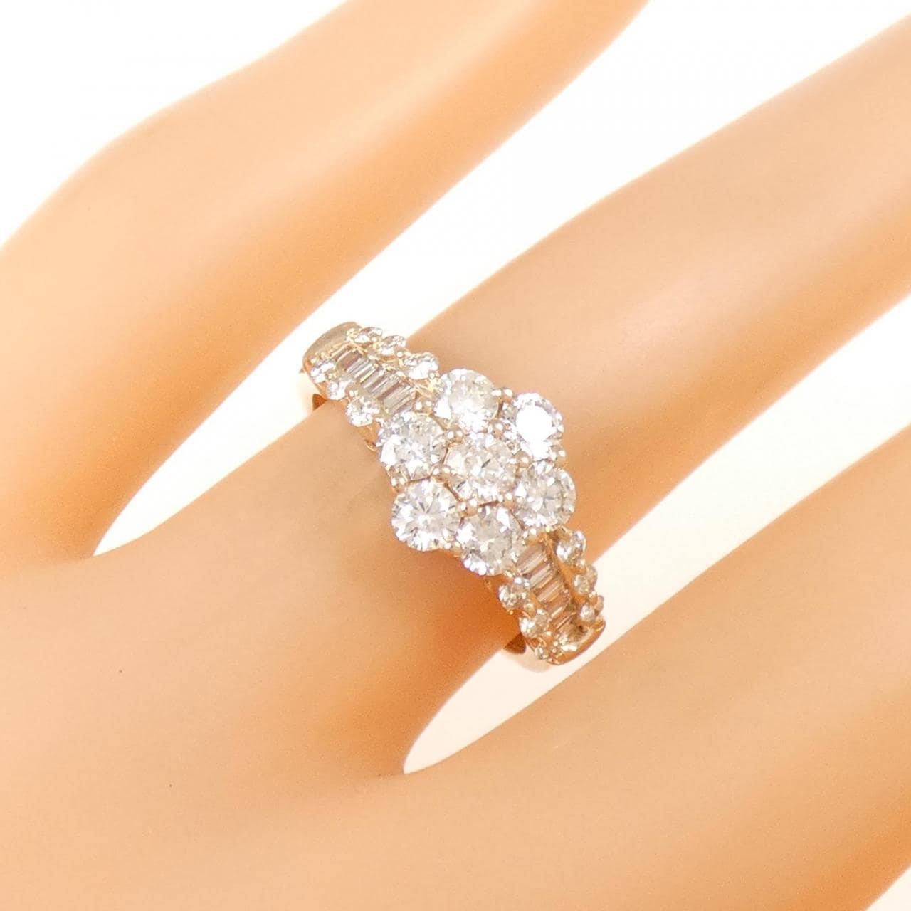 K18PG flower Diamond ring 1.00CT