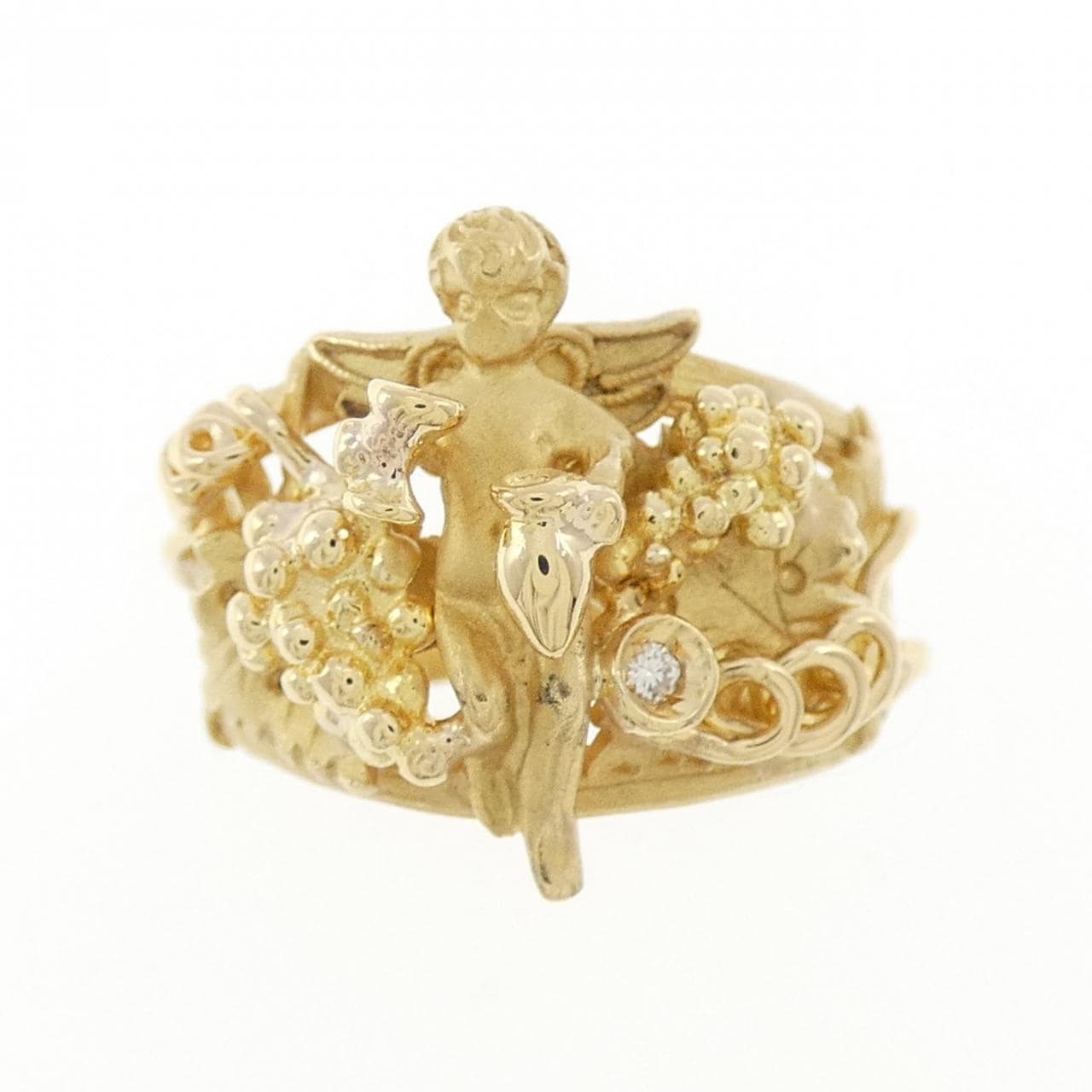 750YG Angel Diamond Ring