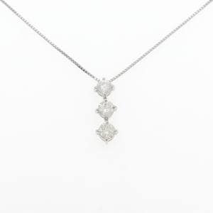 PT900/PT850 スリーストーン ダイヤモンド ネックレス 1.00CT