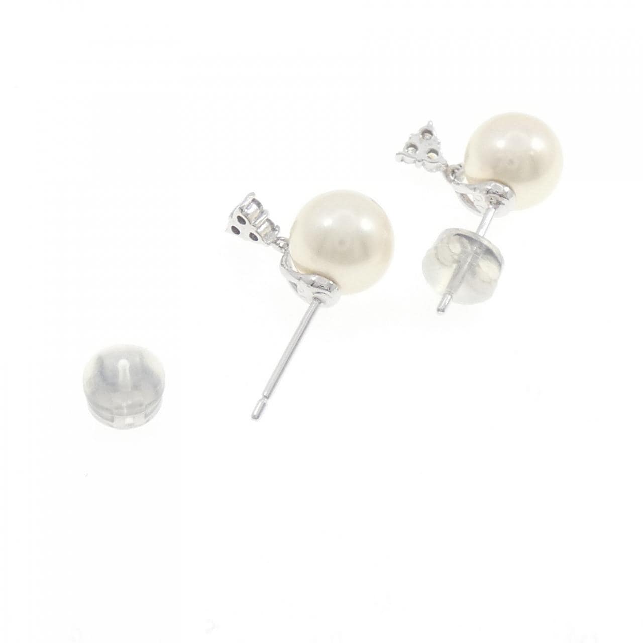 K14WG アコヤパール ピアス 7.6mm