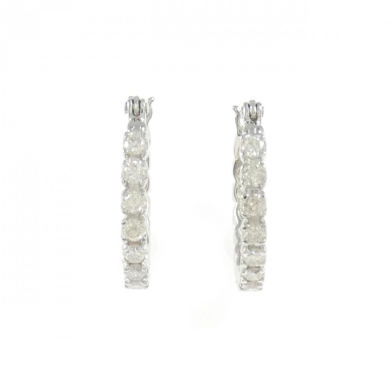 PT900 ダイヤモンド フープ ピアス 1.00CT