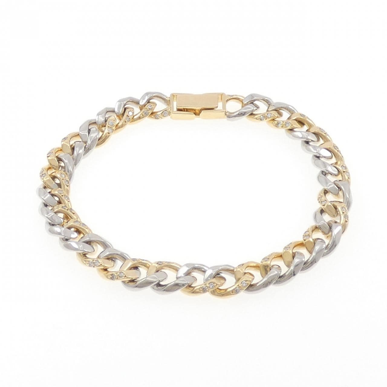 K18YG/PT850 ダイヤモンド ブレスレット 0.59CT