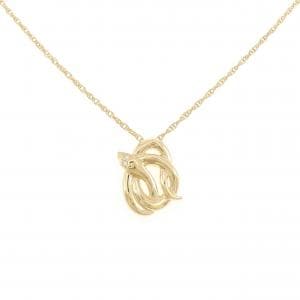 K18YG スネーク ダイヤモンド ネックレス 0.02CT