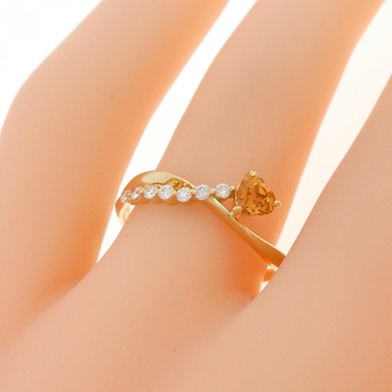 K18YG ハート ガーネット リング 0.31CT