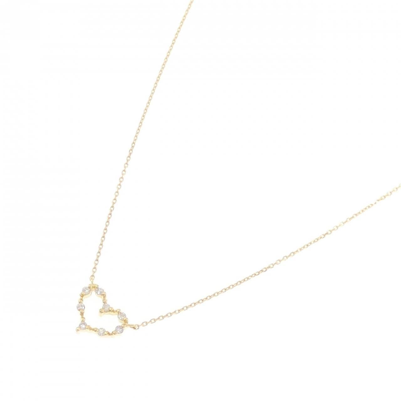 K18YG ハート ダイヤモンド ネックレス 0.10CT